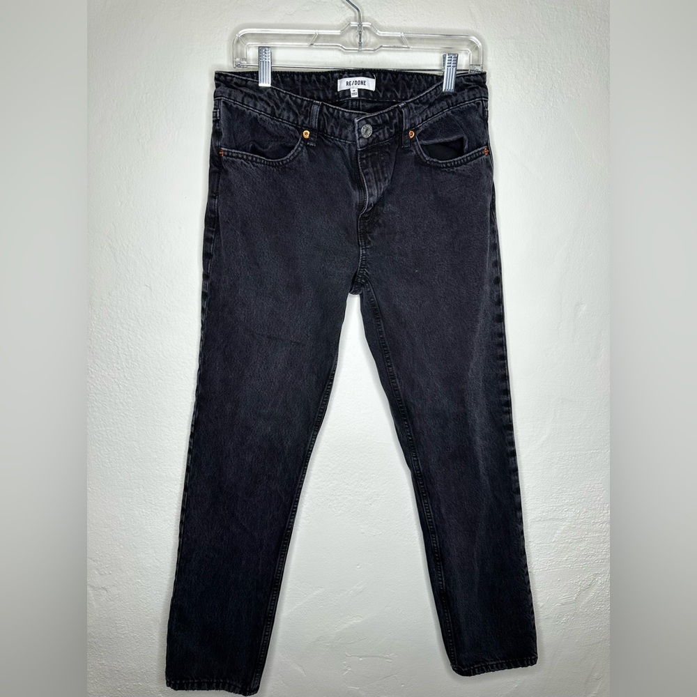 Re/Done Black High-Rise Straight-Leg Jeans